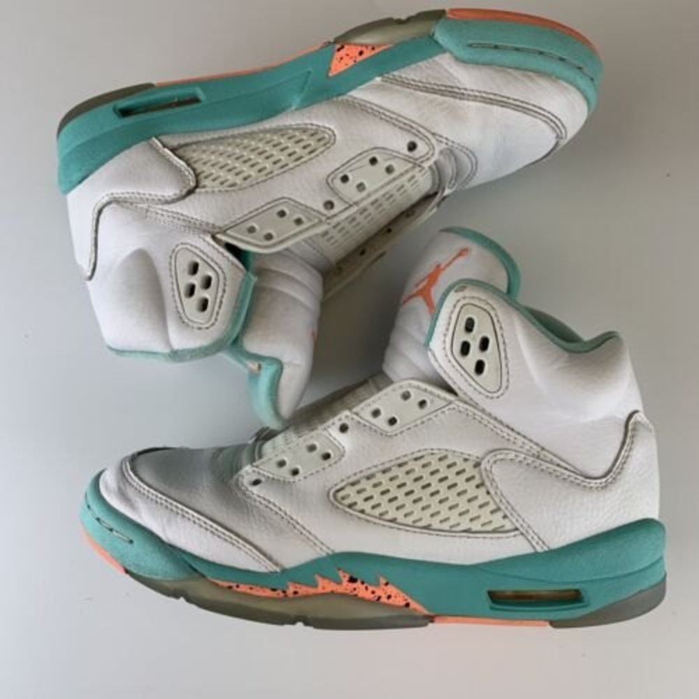 Air Jordan 5 Retro Light Aqua 2018 440892-100 Size 3.5 Women’s Size 5 - Picture 6 of 12